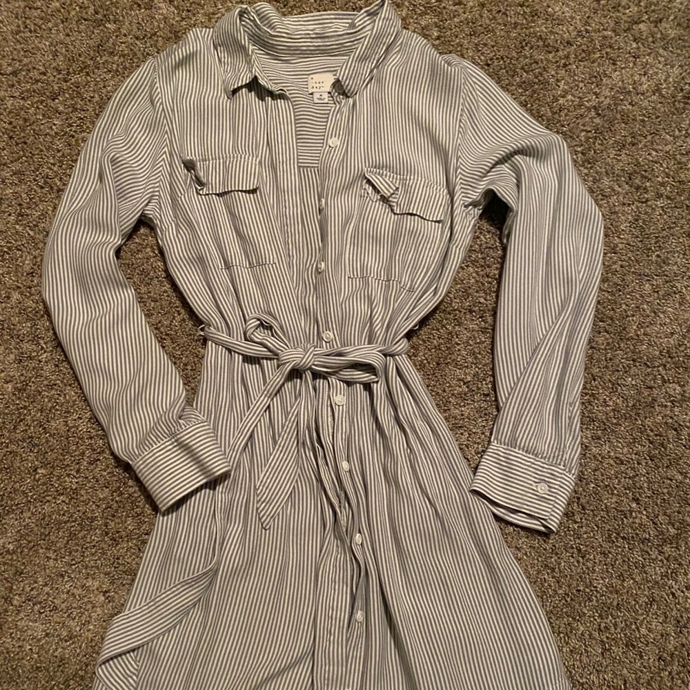 Button up stripe dress
